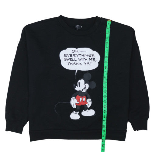 Pep&Co Women Black Mickey Mouse Pullover Sweatshirt XL 20-22
