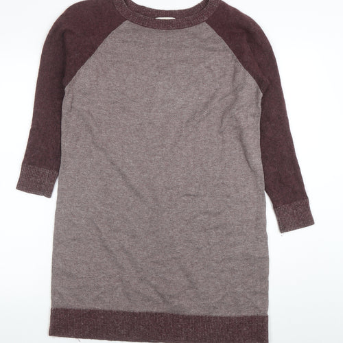 COS Women Brown Wool Blend Raglan Sleeve Long Pullover Jumper Size S