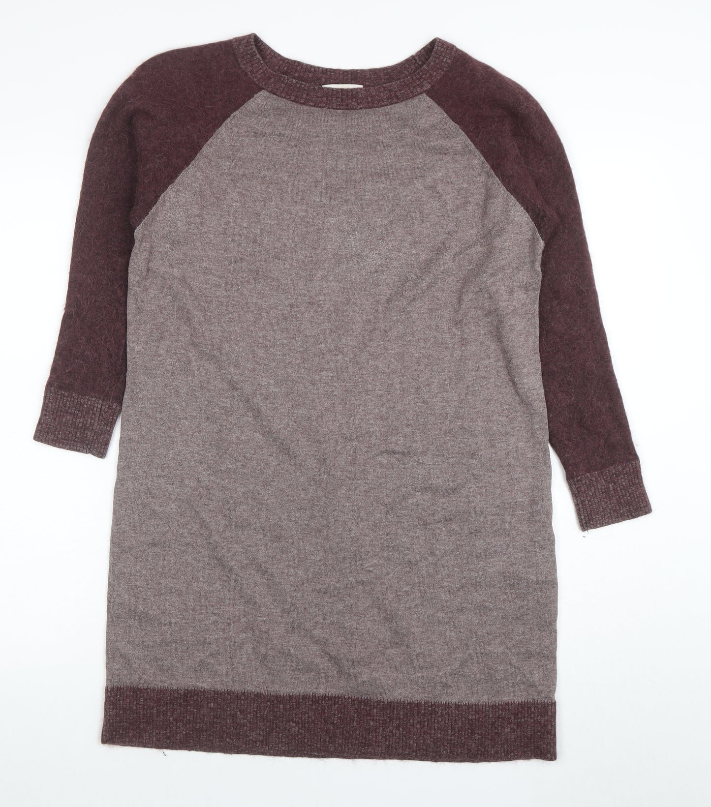 COS Women Brown Wool Blend Raglan Sleeve Long Pullover Jumper Size S