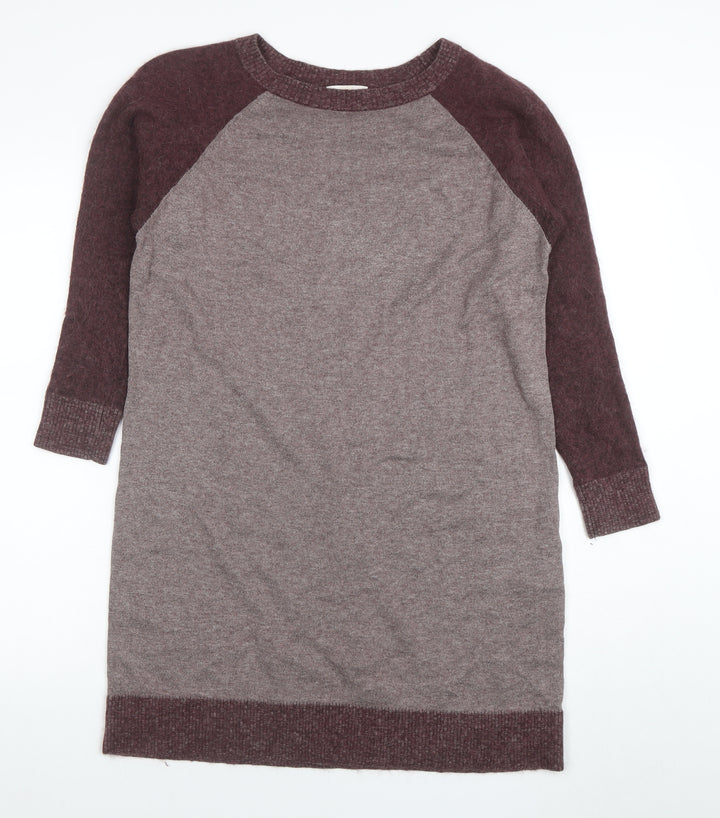 COS Women Brown Wool Blend Raglan Sleeve Long Pullover Jumper Size S