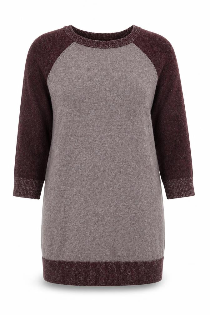 Front view of COS Women Brown Wool Blend Raglan Sleeve Long jumper, size S