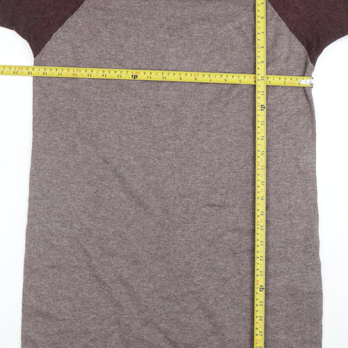 COS Women Brown Wool Blend Raglan Sleeve Long Pullover Jumper Size S