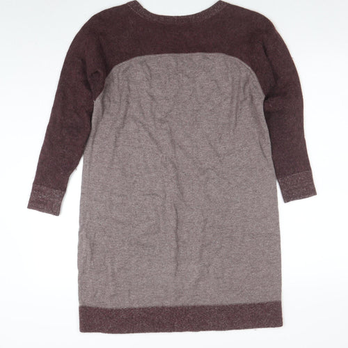 COS Women Brown Wool Blend Raglan Sleeve Long Pullover Jumper Size S