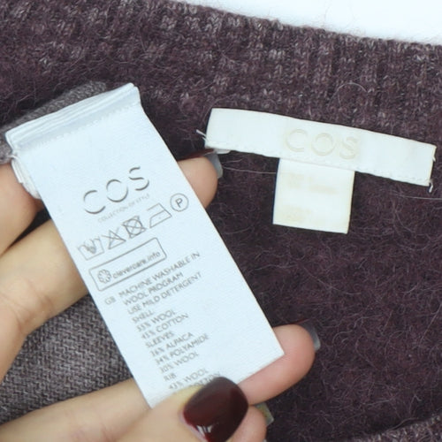 COS Women Brown Wool Blend Raglan Sleeve Long Pullover Jumper Size S