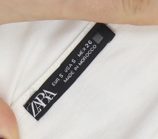 ZARA Women’s Ivory Open-Knit V-Neck Cardigan Size S