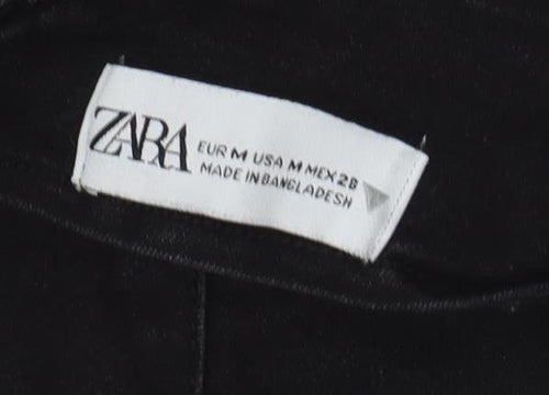ZARA Womens Black Denim Zip Camisole Top Size 10 Slim Fit