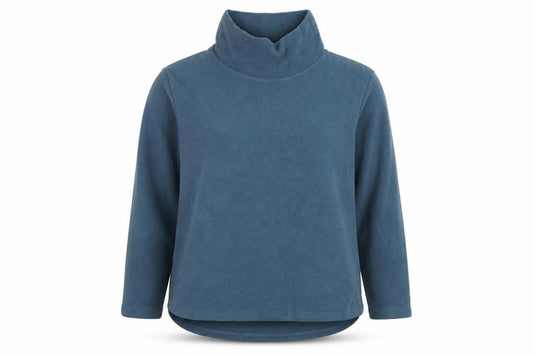 Front view of Carolyn Donnelly The Edit Women's Blue Fleece Pullover Sweatshirt UK L
