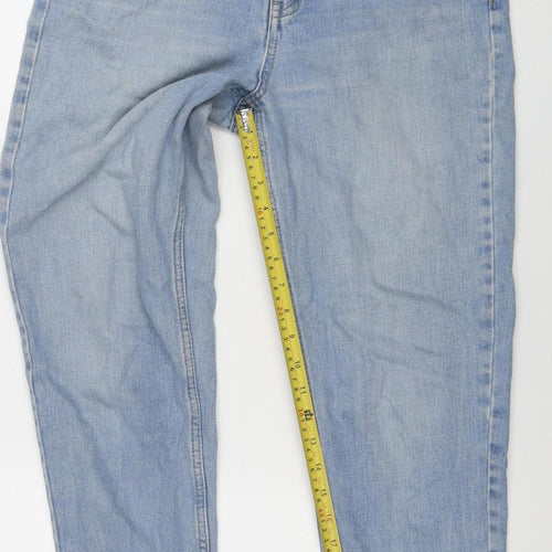 Topshop Women Blue Straight Leg Denim Jeans W30 L32 100% Cotton