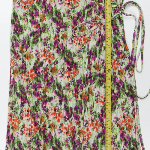 & Other Stories Women’s Multicoloured Floral Wrap Midi Dress Size 14