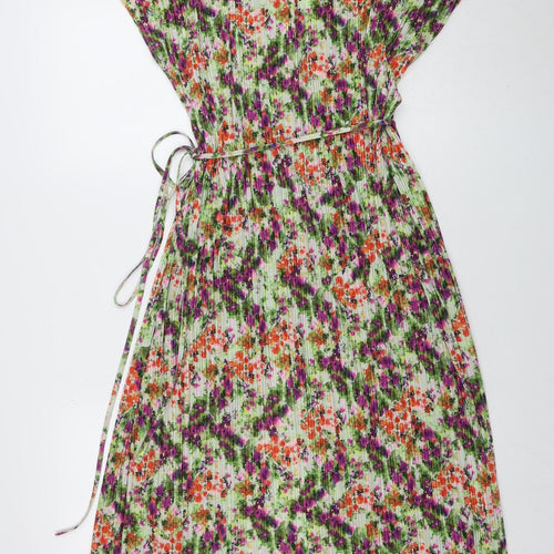 & Other Stories Women’s Multicoloured Floral Wrap Midi Dress Size 14