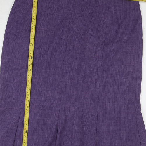 Damart Womens Purple Midi Straight Skirt Size 20 Lined Twill Business