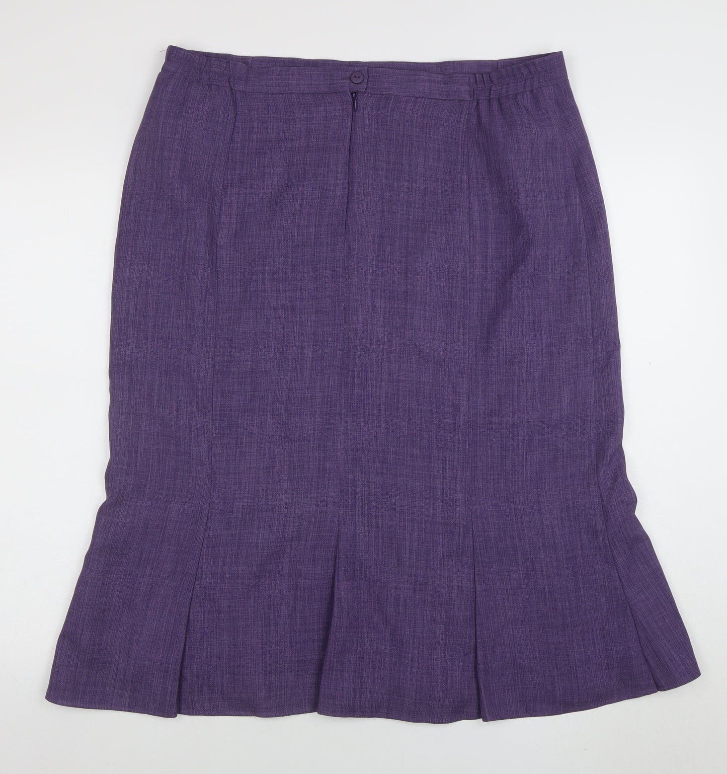 Damart Womens Purple Midi Straight Skirt Size 20 Lined Twill Business