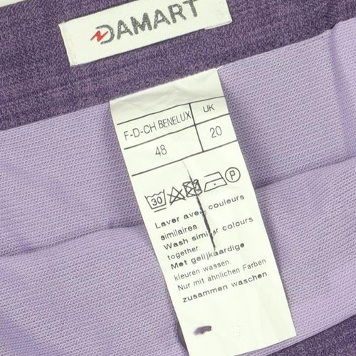 Damart Womens Purple Midi Straight Skirt Size 20 Lined Twill Business