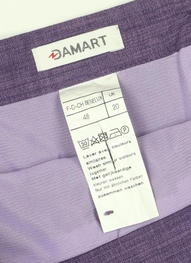 Damart Womens Purple Midi Straight Skirt Size 20 Lined Twill Business