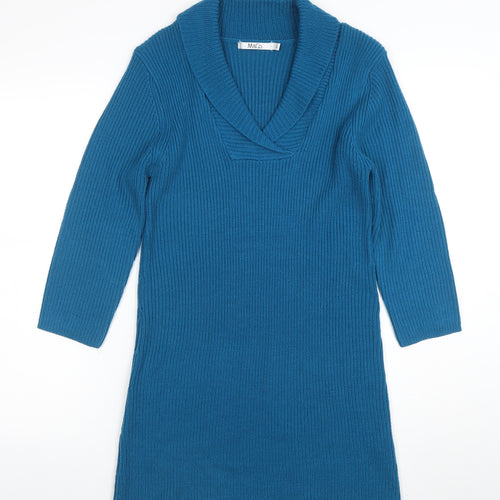Marks & Spencer Women’s Blue 3/4 Sleeve Tunic Jumper Size L