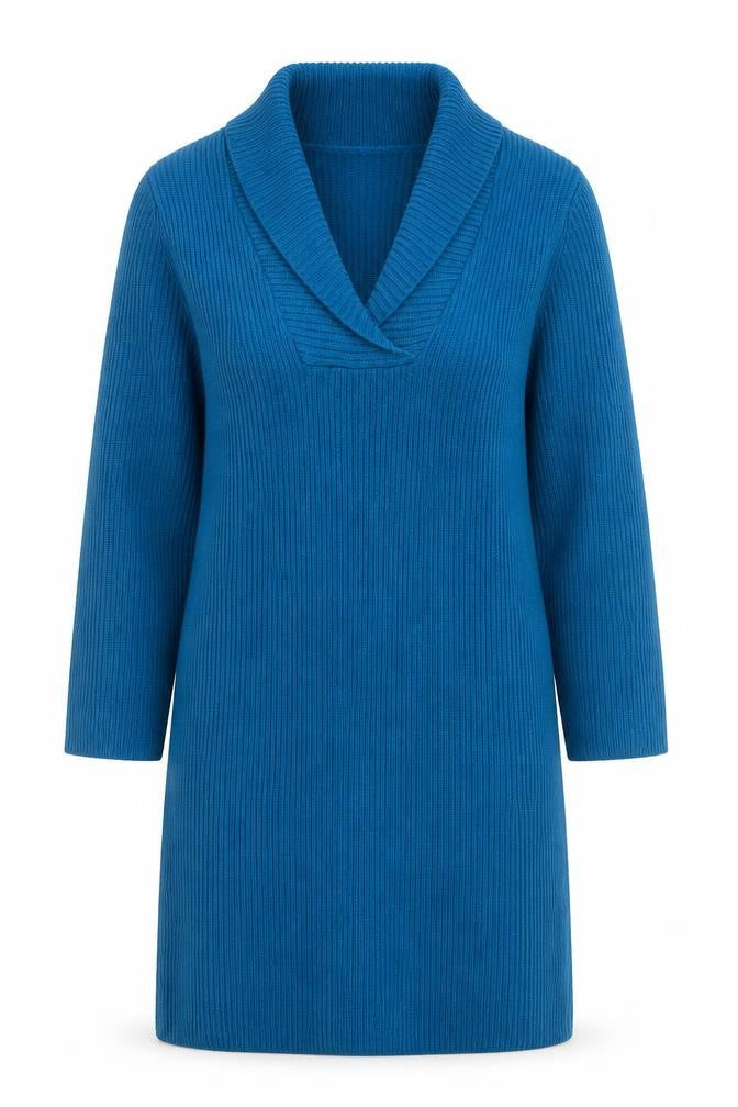 Marks & Spencer Women’s Blue 3/4 Sleeve Tunic Jumper Size L