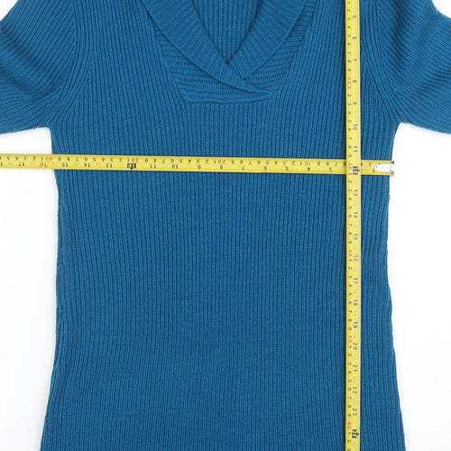 Marks & Spencer Women’s Blue 3/4 Sleeve Tunic Jumper Size L