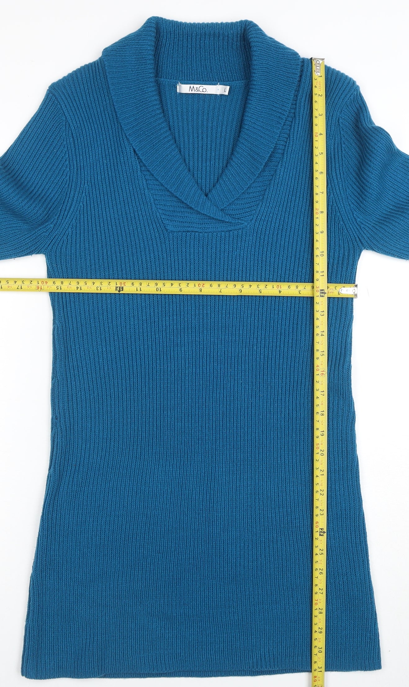 Marks & Spencer Women’s Blue 3/4 Sleeve Tunic Jumper Size L