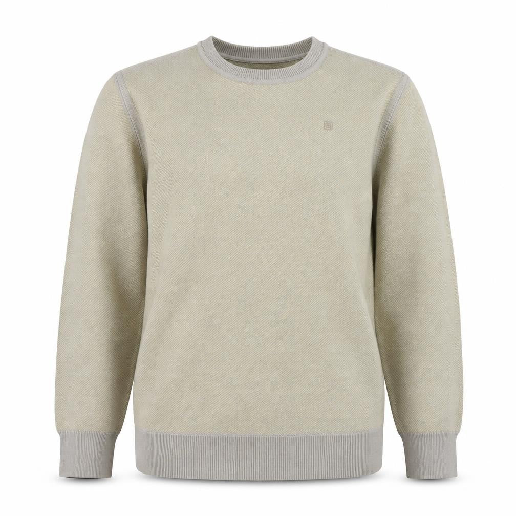 Front view of Freesoul women’s beige crew neck knit jumper, size L