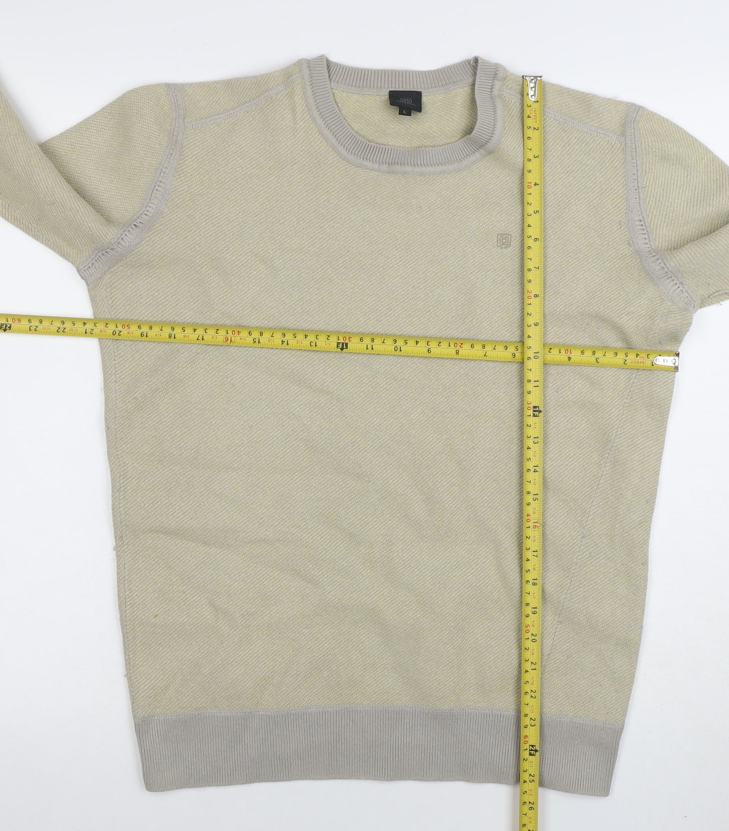 Freesoul Womens Beige Crew Neck Knit Jumper Size L