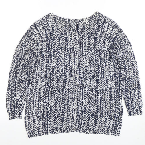 Whistles Womens Blue White XS Lightweight Cotton Knit Jumper