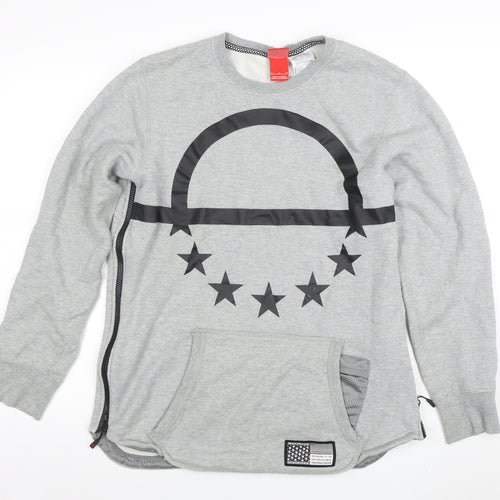 Nike Men’s Grey Graphic Sweatshirt M Pullover Long Sleeve