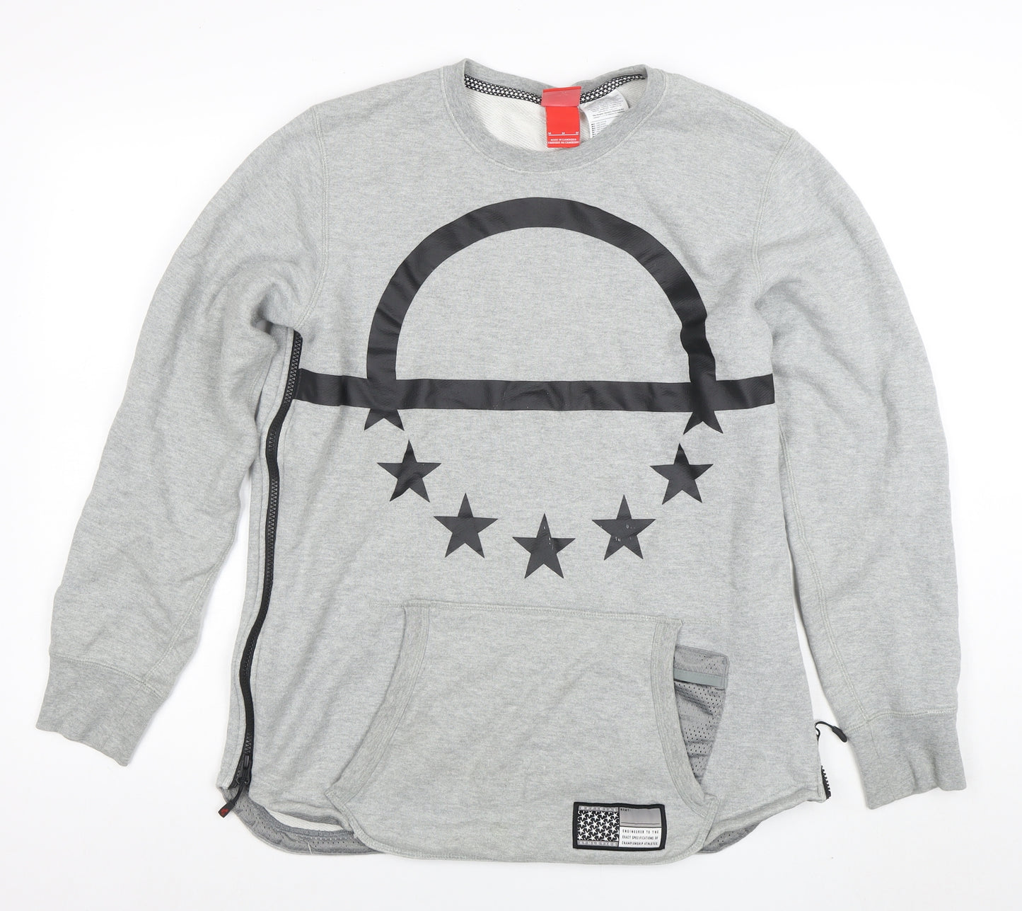 Nike Men’s Grey Graphic Sweatshirt M Pullover Long Sleeve