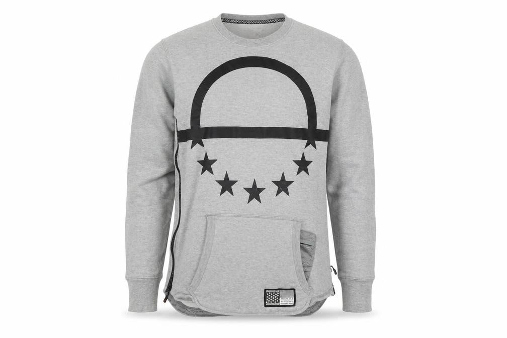 Front view of Nike Men’s Grey Graphic Sweatshirt M Pullover Long Sleeve