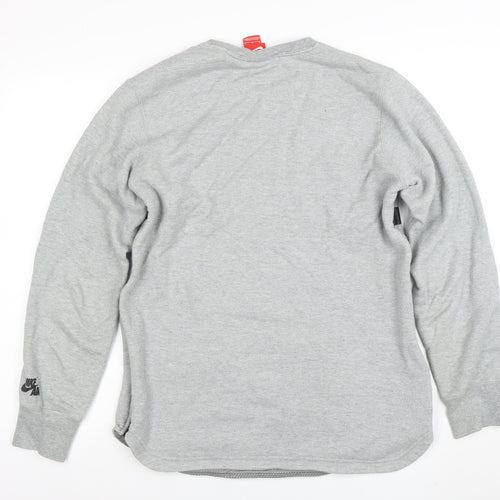 Nike Men’s Grey Graphic Sweatshirt M Pullover Long Sleeve