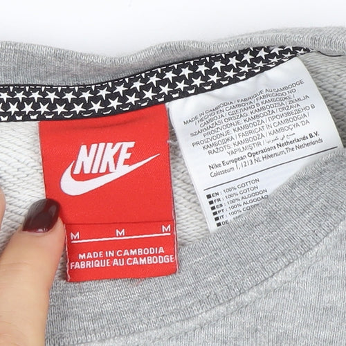 Nike Men’s Grey Graphic Sweatshirt M Pullover Long Sleeve