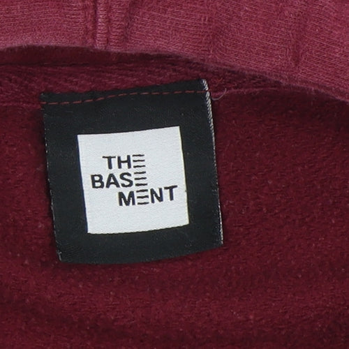 The Basement Men Red Pullover Hoodie 2XL Embroidered Streetwear