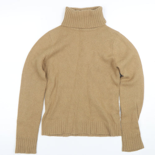 ZARA Women’s Beige Roll Neck Wool Angora Jumper Size 10
