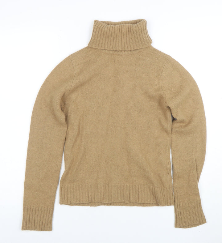 ZARA Women’s Beige Roll Neck Wool Angora Jumper Size 10