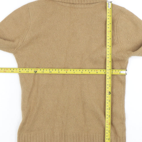 ZARA Women’s Beige Roll Neck Wool Angora Jumper Size 10