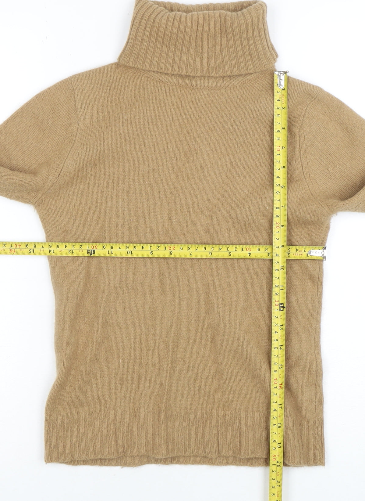 ZARA Women’s Beige Roll Neck Wool Angora Jumper Size 10