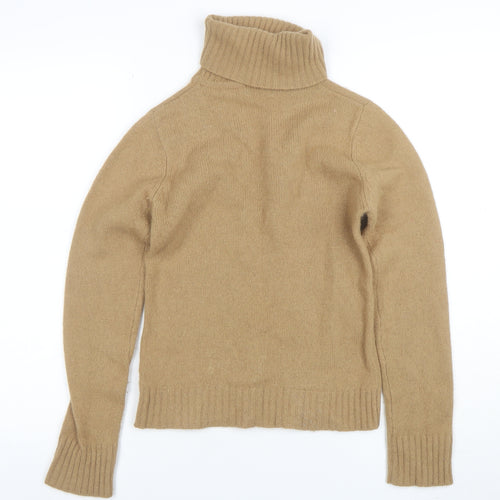 ZARA Women’s Beige Roll Neck Wool Angora Jumper Size 10
