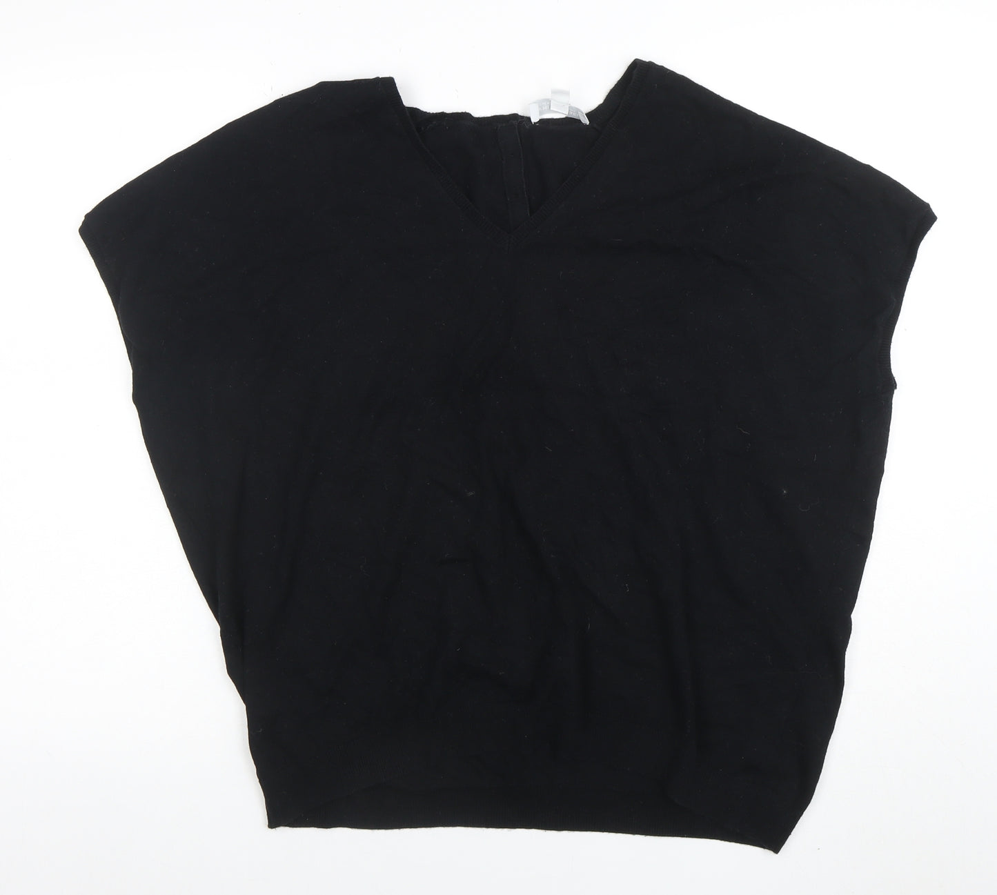 The White Label Company Women's Black V-Neck Button Blouse Size M