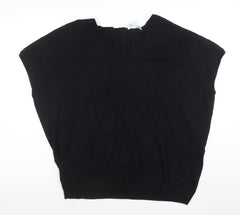 The White Label Company Women's Black V-Neck Button Blouse Size M