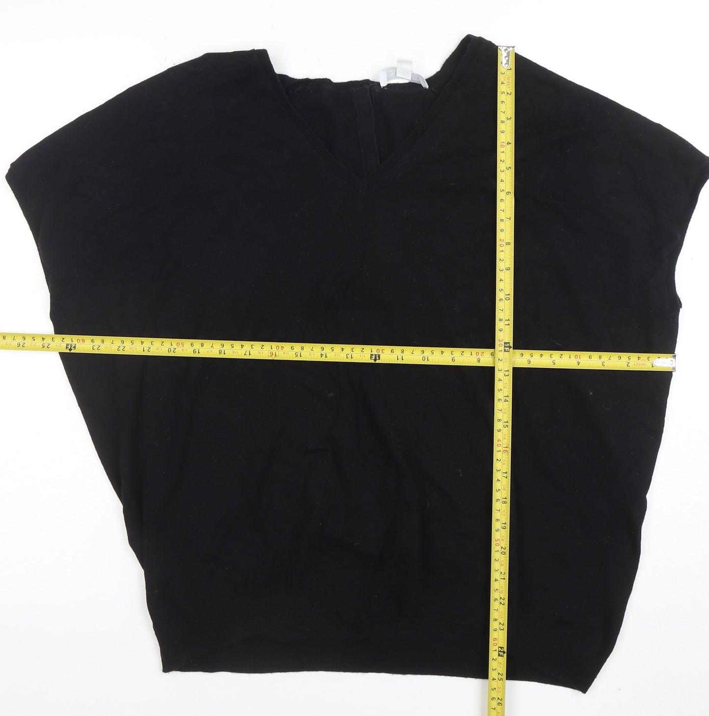 The White Label Company Women's Black V-Neck Button Blouse Size M