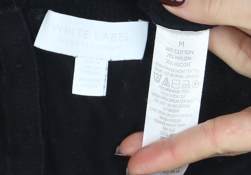 The White Label Company Women's Black V-Neck Button Blouse Size M