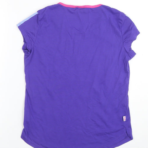 Lonsdale Women Purple Short Sleeve Basic T-Shirt Size 12