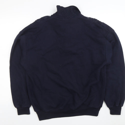 Marks and Spencer Men’s Blue Henley Knit Sweatshirt Size L