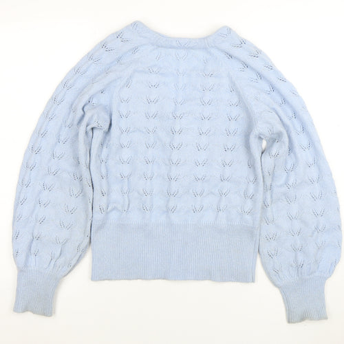 Golddigga Women Blue Size 12 V-Neck Cardigan Knit Jumper