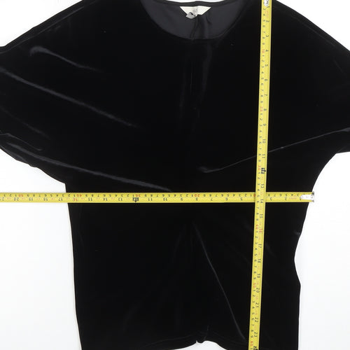 Marks and Spencer Women's Black Velvet Long Sleeve Blouse Size 14