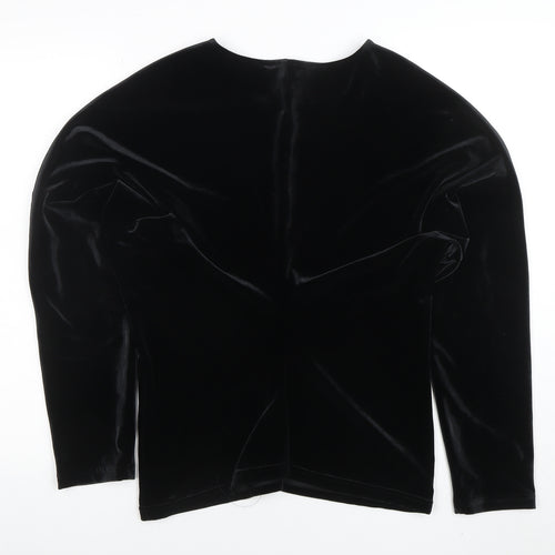 Marks and Spencer Women's Black Velvet Long Sleeve Blouse Size 14
