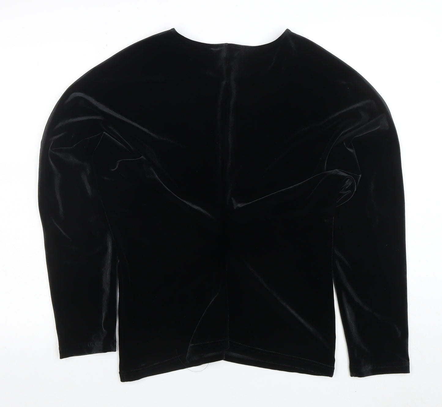 Marks and Spencer Women's Black Velvet Long Sleeve Blouse Size 14