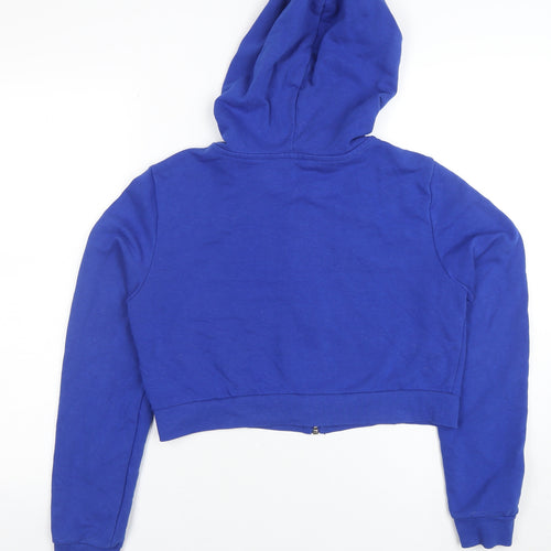 Monki Women's Blue Full Zip Hooded Sweatshirt Size S