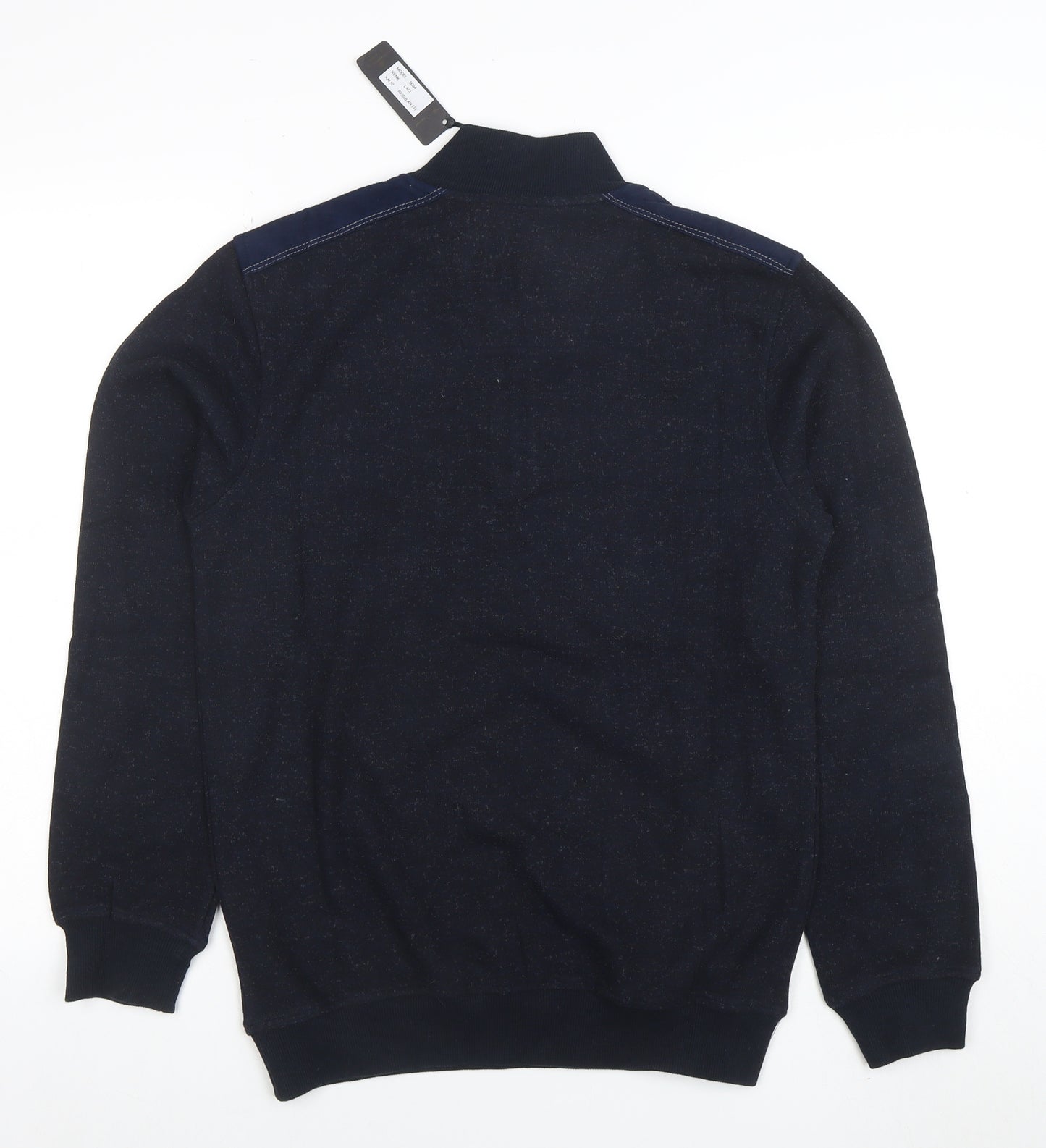 Vesbul Men's Blue 1/2 Zip Cotton Blend Sweatshirt Size M
