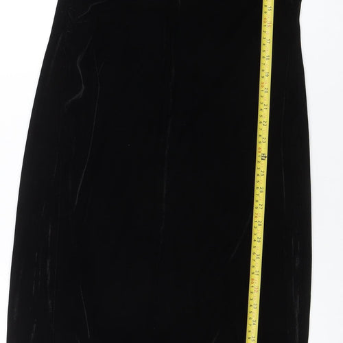 Primark Women’s Black Velvet Bodycon Midi Dress Size L 14-16