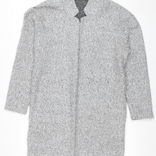 Marks and Spencer Women’s Grey Long Knit Coatigan Size 10 Open Front